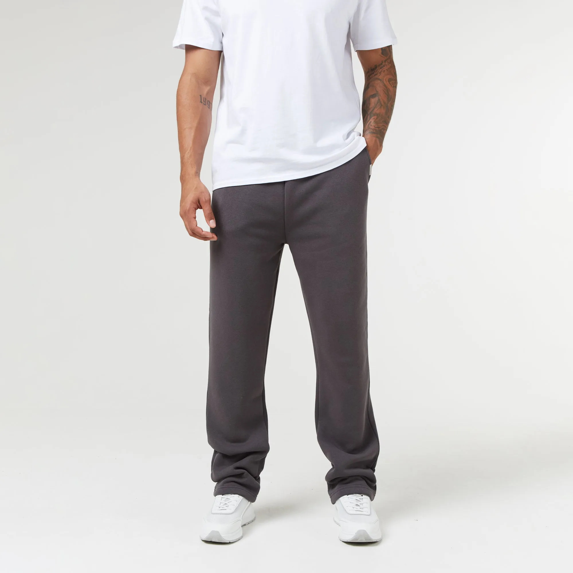 2-Pack Relaxed Fit Open Hem Joggers | Dark Grey / Grey Marl