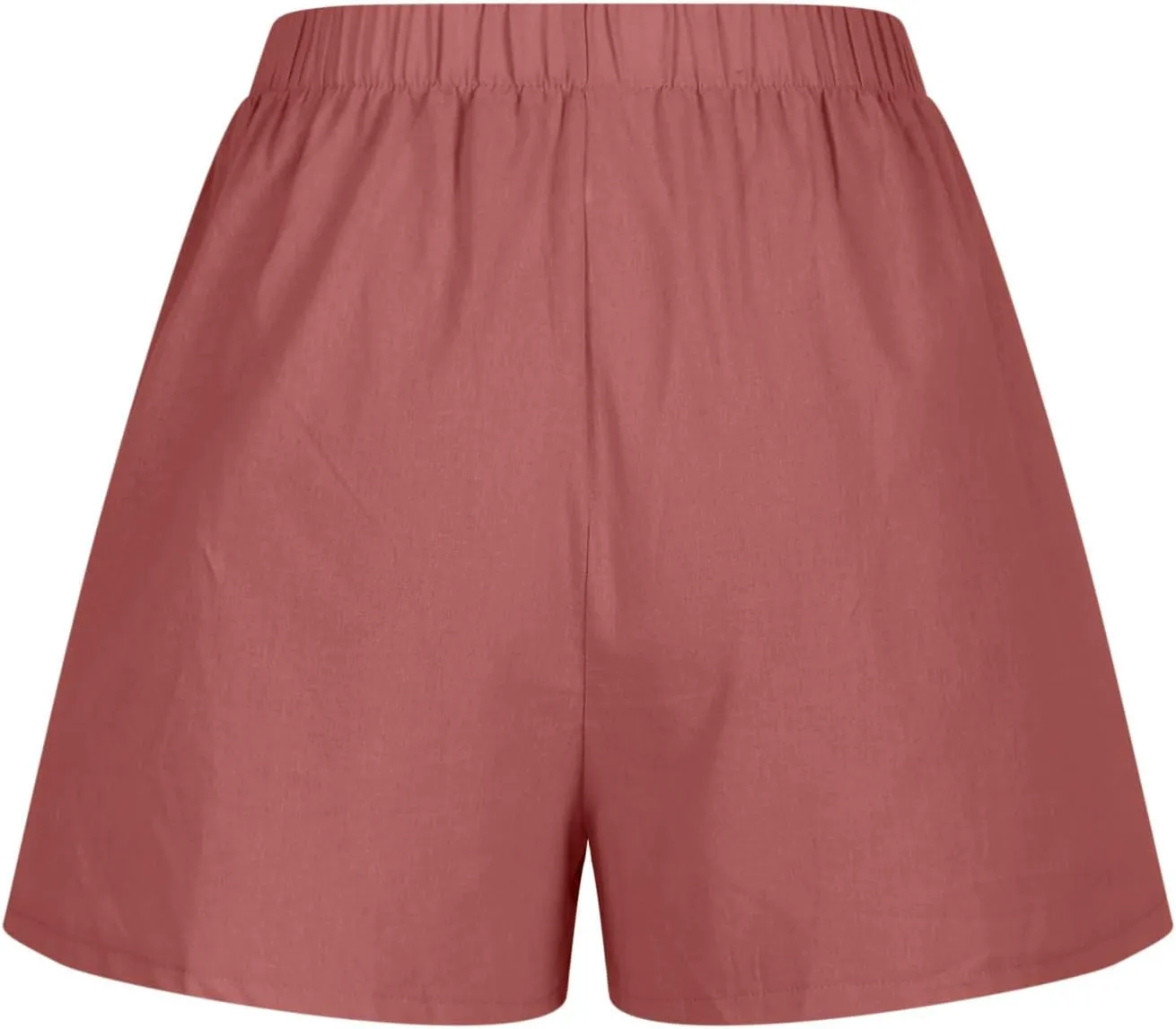2024 Linen Shorts for Women Trendy Summer Solid Wide Leg Pants Casual Elastic Waist Lounge Trousers with Pockets