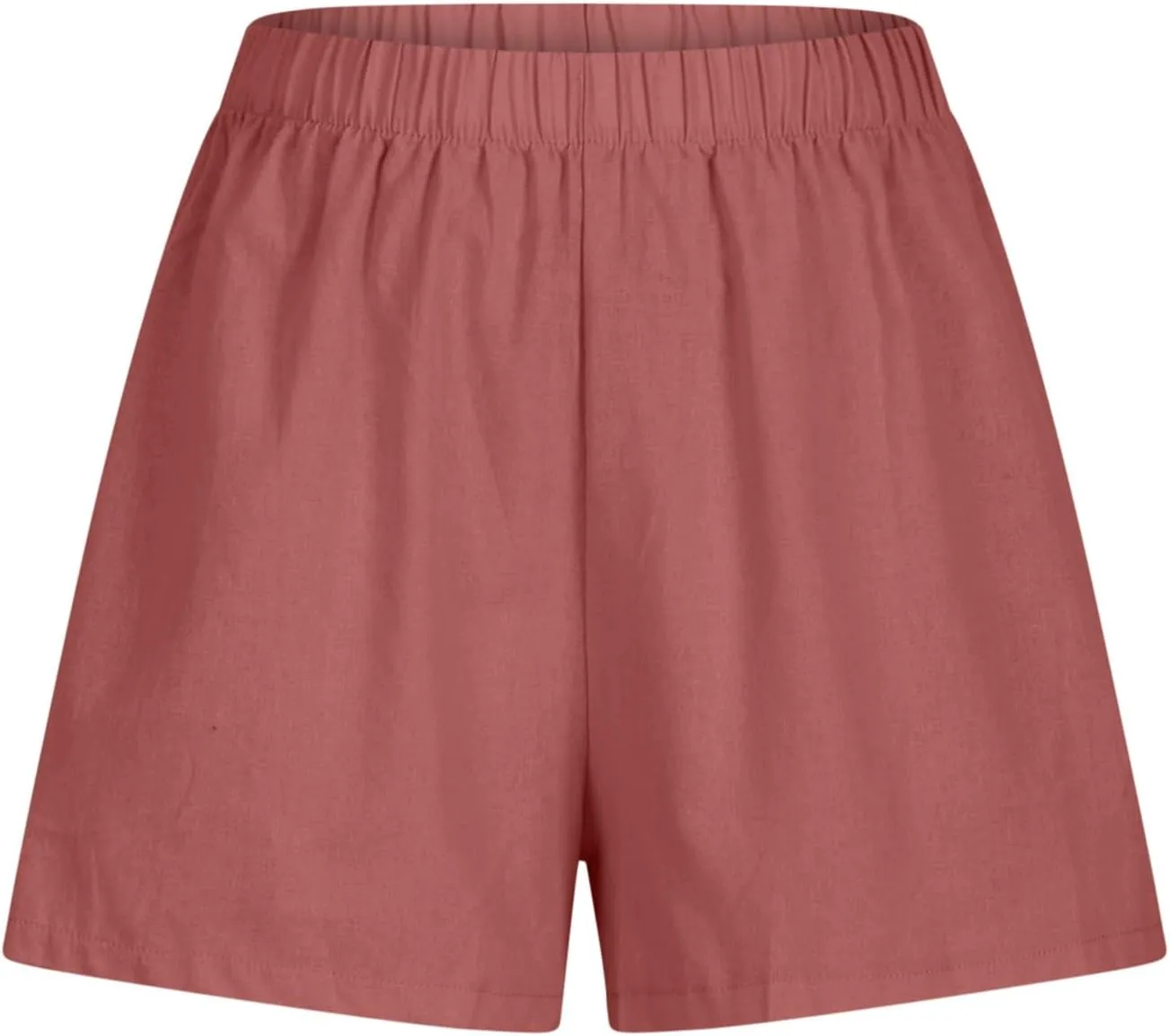 2024 Linen Shorts for Women Trendy Summer Solid Wide Leg Pants Casual Elastic Waist Lounge Trousers with Pockets