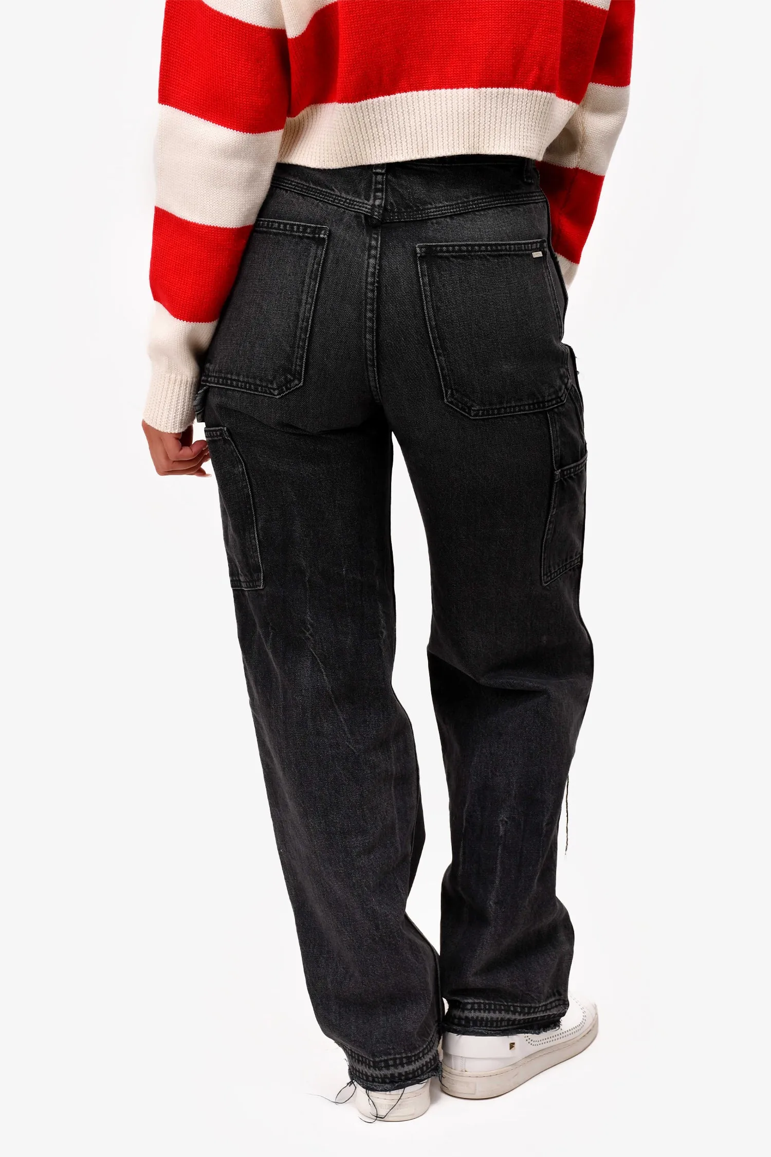 Amiri Black Straight Leg Patchwork Denim Jeans Size 26