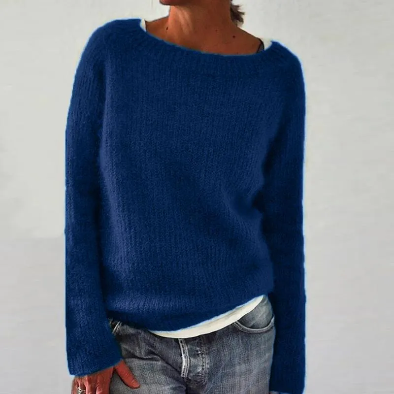 Autumn Winter Knit Sweaters Warm Casual Loose Fitting Ladies Long Sleeve Sweaters Women's Knitwear Fashion Tops