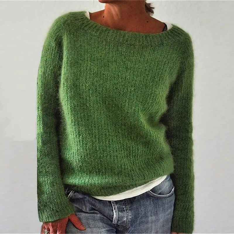 Autumn Winter Knit Sweaters Warm Casual Loose Fitting Ladies Long Sleeve Sweaters Women's Knitwear Fashion Tops