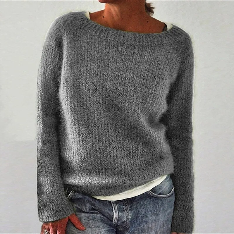 Autumn Winter Knit Sweaters Warm Casual Loose Fitting Ladies Long Sleeve Sweaters Women's Knitwear Fashion Tops