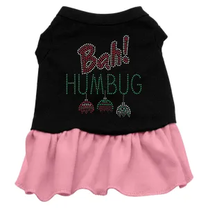 Bah Humbug Rhinestone Dress Black With Pink Lg