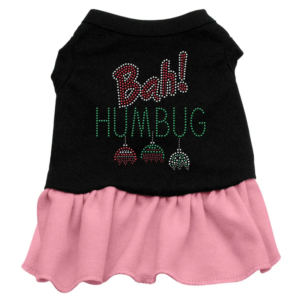 Bah Humbug Rhinestone Dress Black With Pink Lg