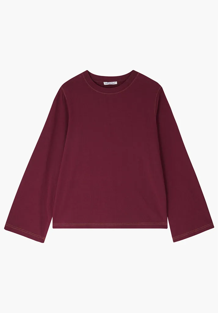 Bell Full Sleeves Top In Burgundy