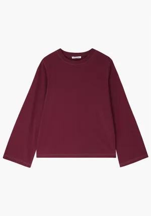 Bell Full Sleeves Top In Burgundy