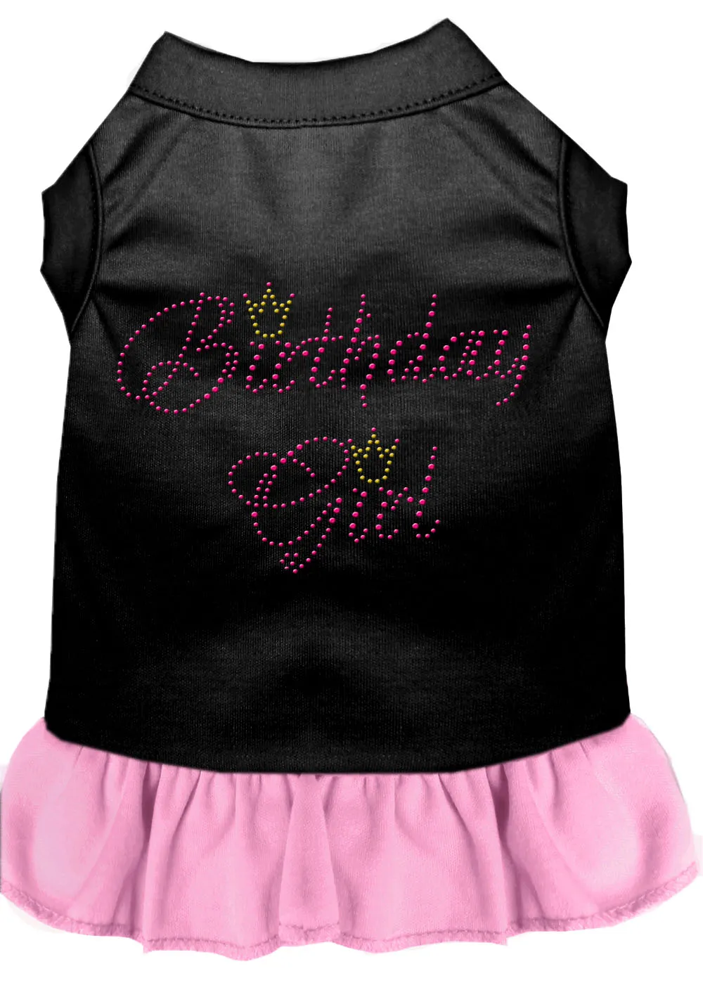 Birthday Girl Rhinestone Dresses Black With Light Pink Xxl