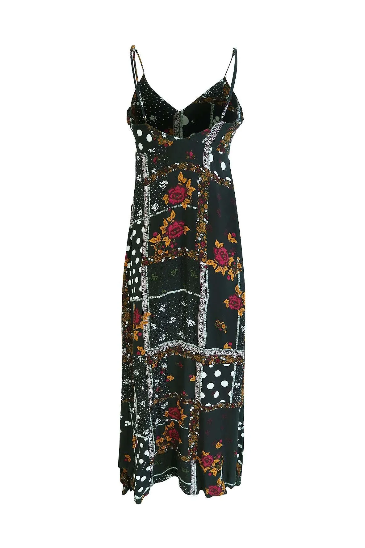 Black Floral High Slit Dress