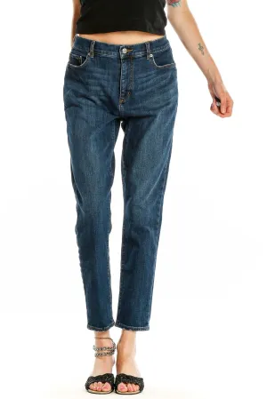 Blue Classic Straight Leg Jeans