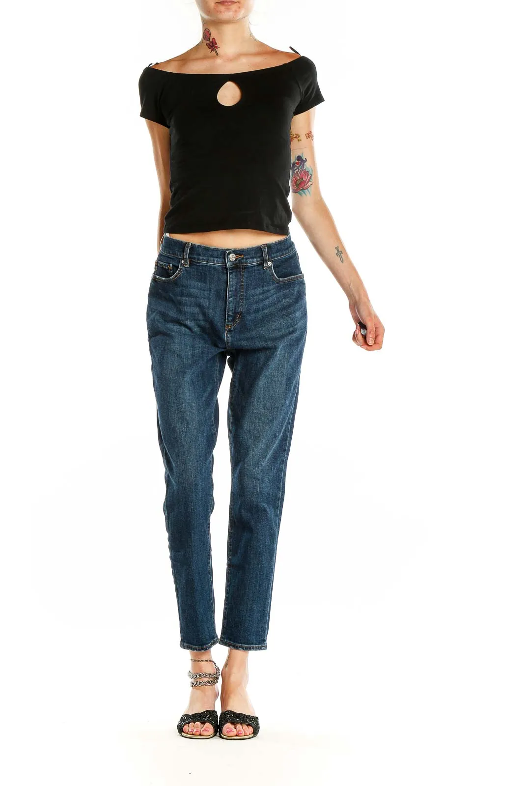Blue Classic Straight Leg Jeans