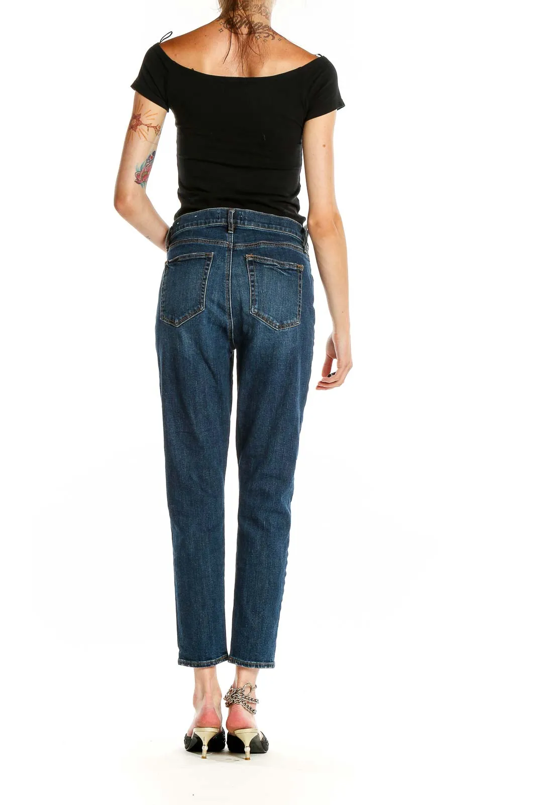 Blue Classic Straight Leg Jeans