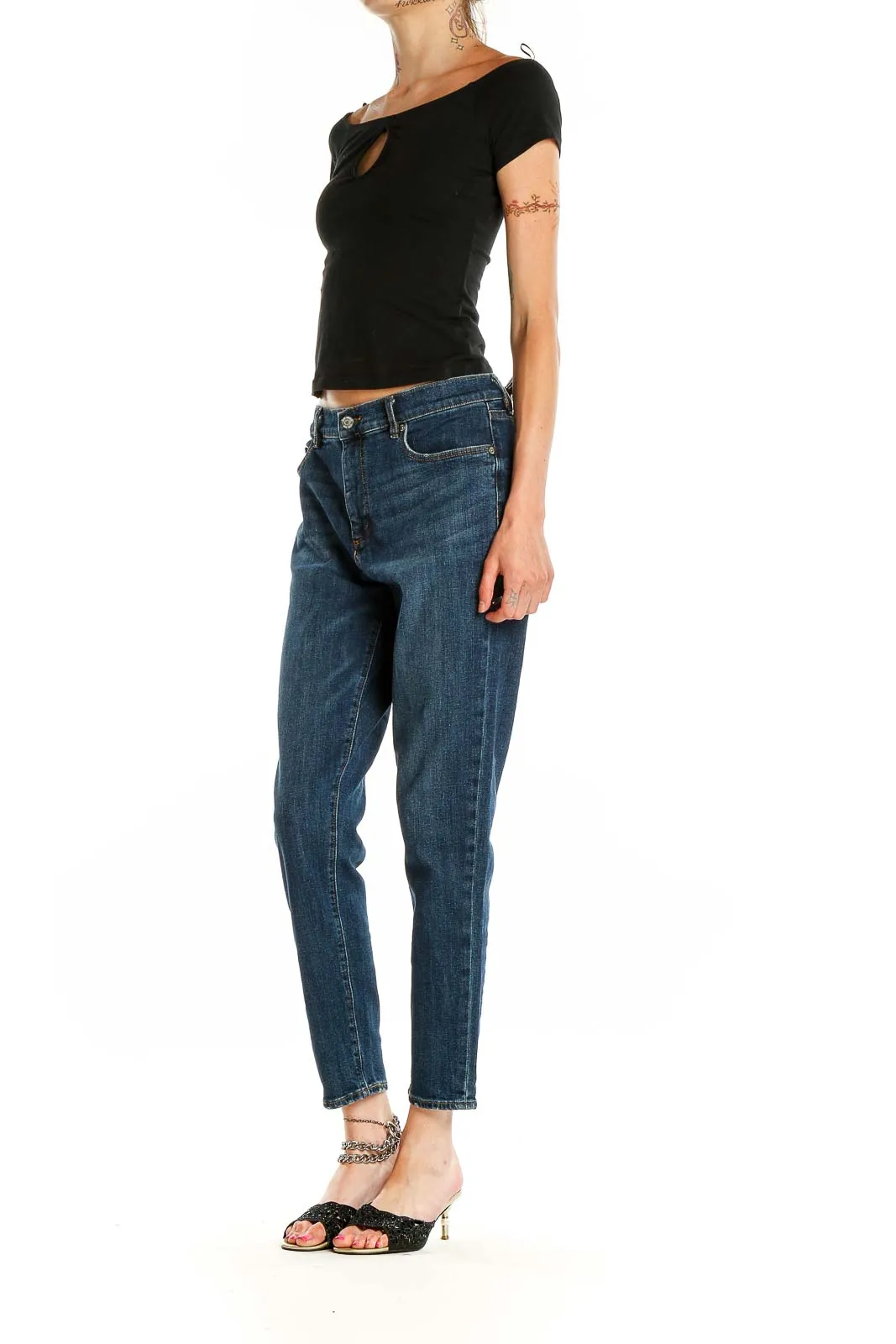 Blue Classic Straight Leg Jeans
