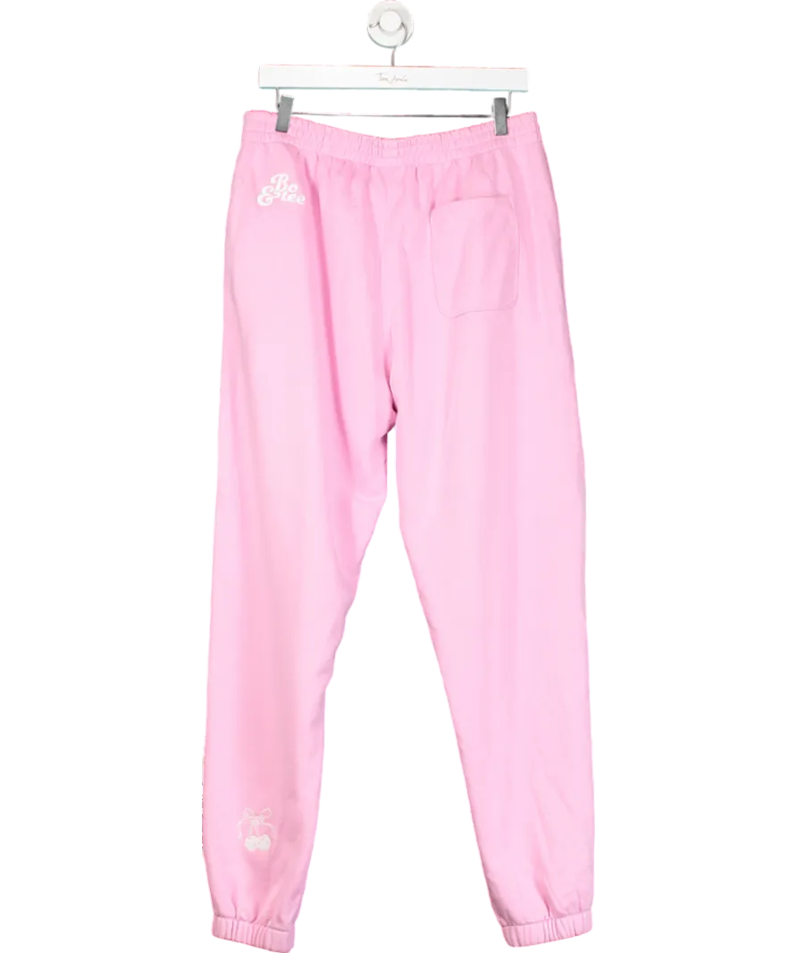 Bo Tee Oversized Joggers In Bubblegum Pink UK L