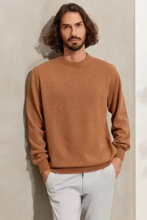 Camel Pure Cashmere Vincent Round Neck Men's Sweater