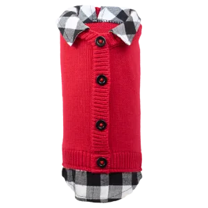 Cardigan Sweater | Red & White Buffalo