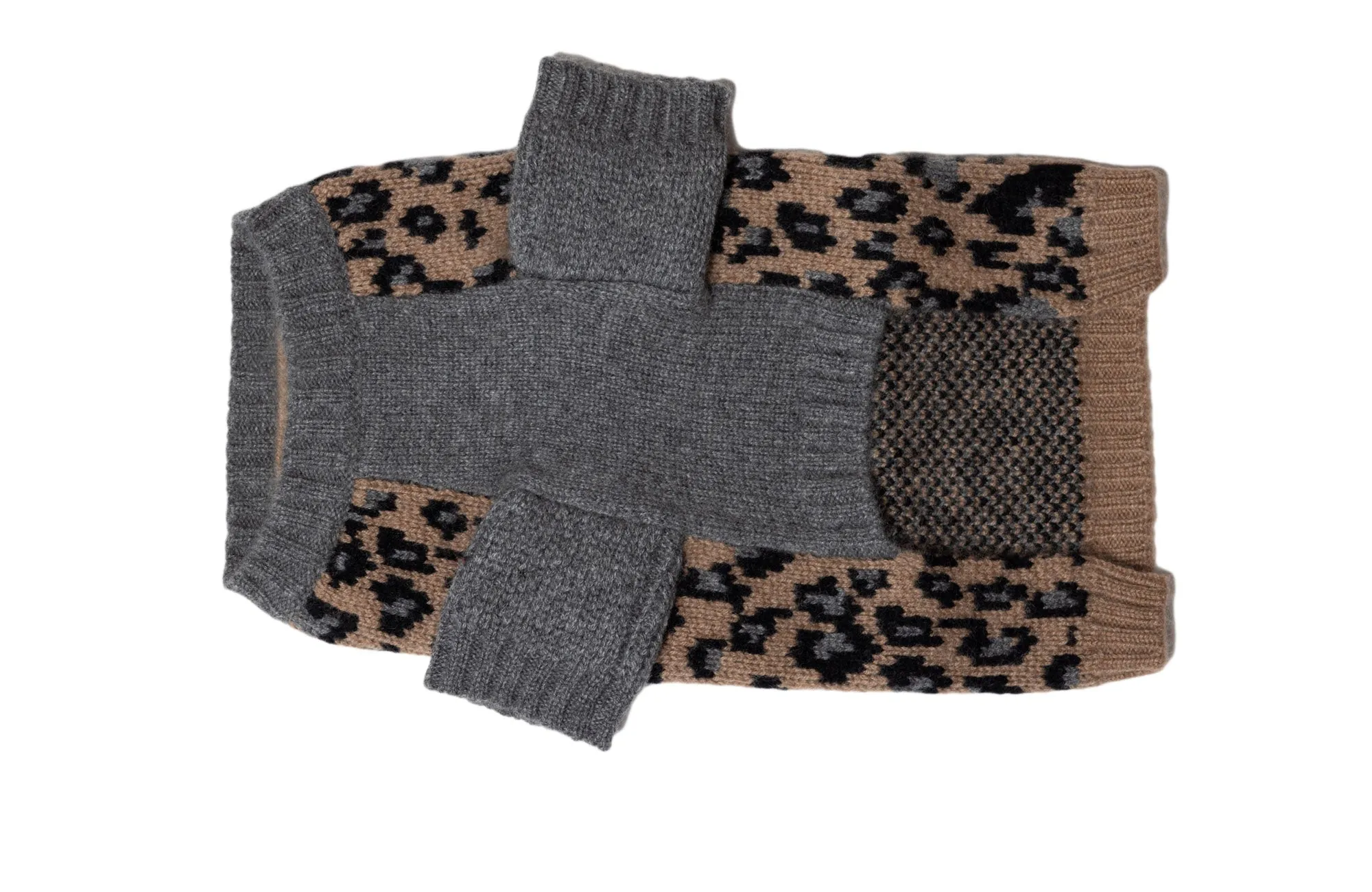 Cashmere Sweaters -  Leopard - Gray Highlights