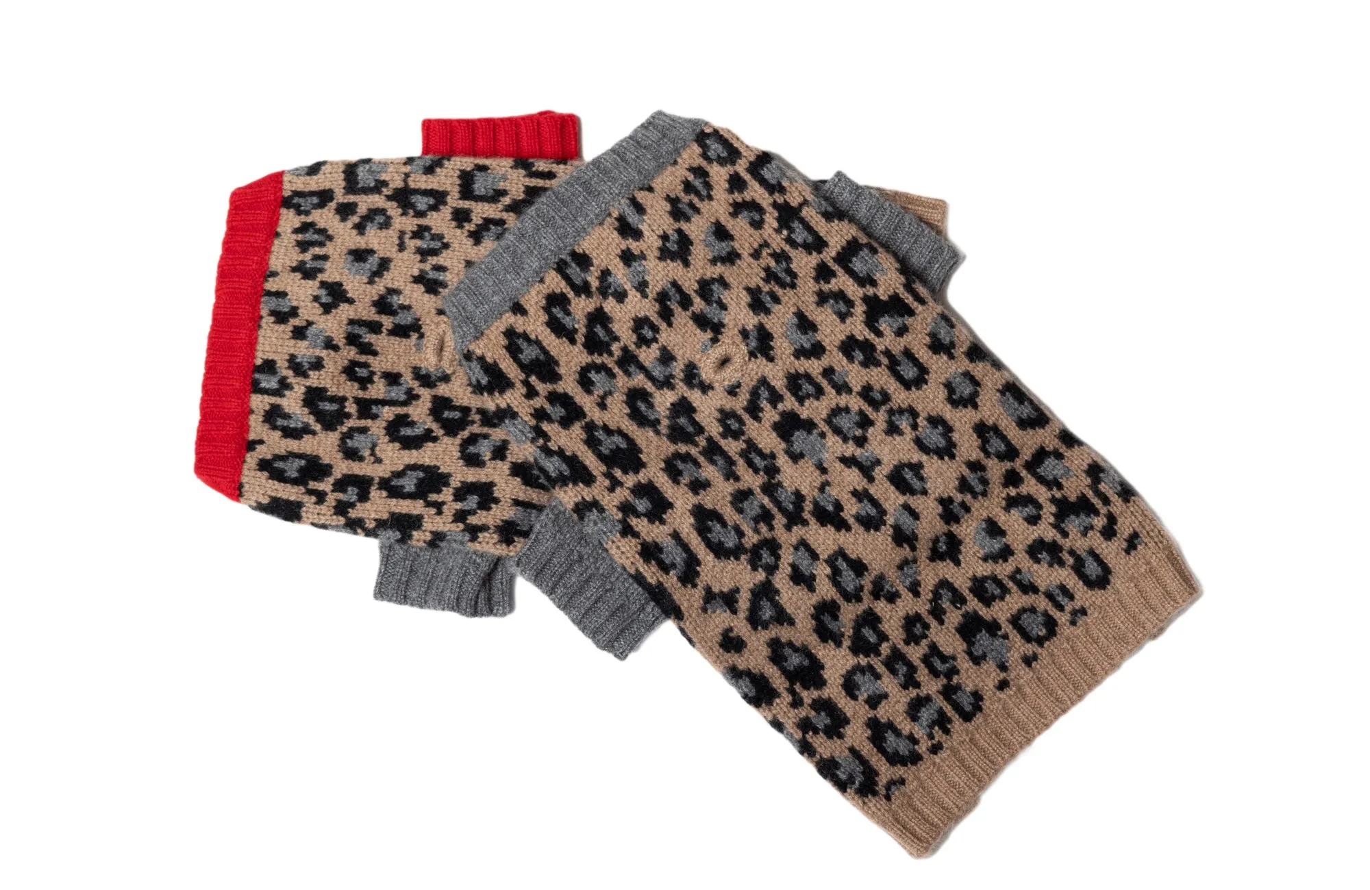 Cashmere Sweaters -  Leopard - Gray Highlights