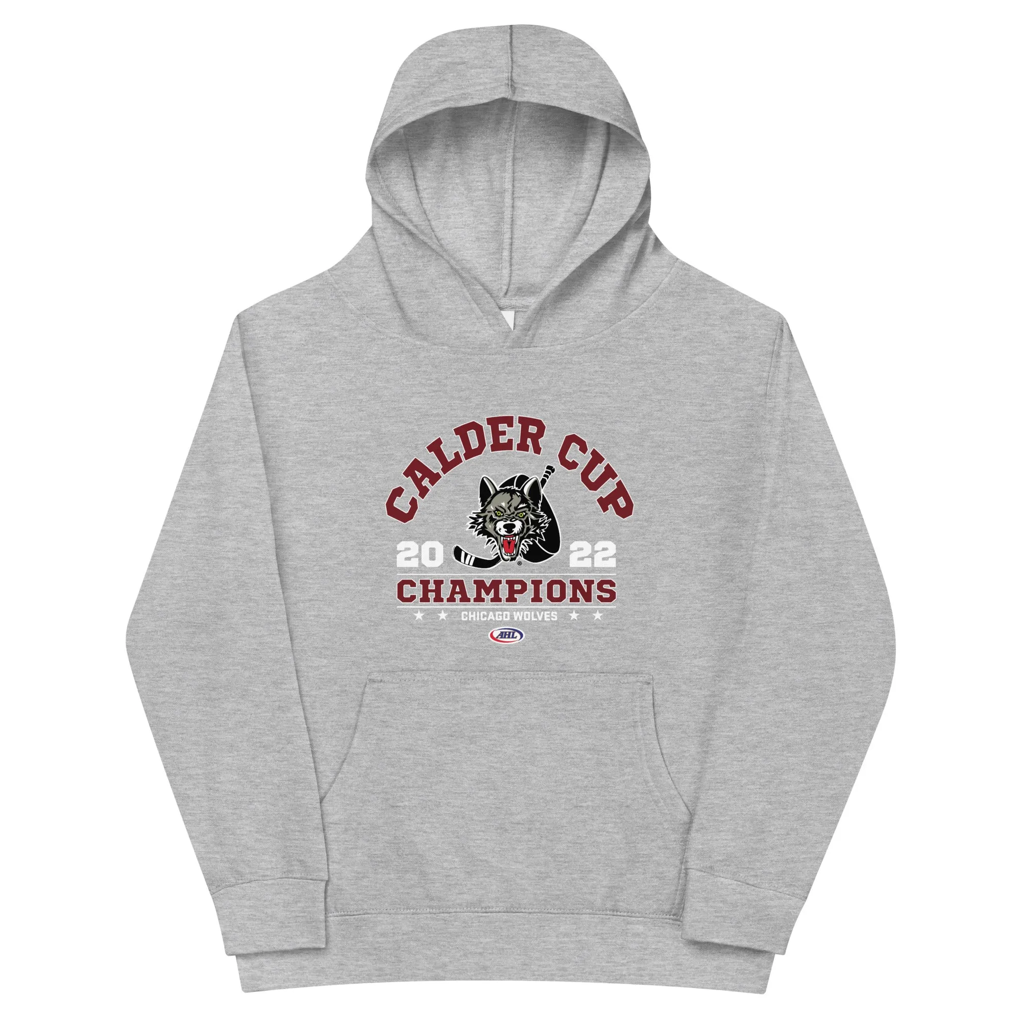 Chicago Wolves 2022 Calder Cup Champions Youth Arch Pullover Hoodie
