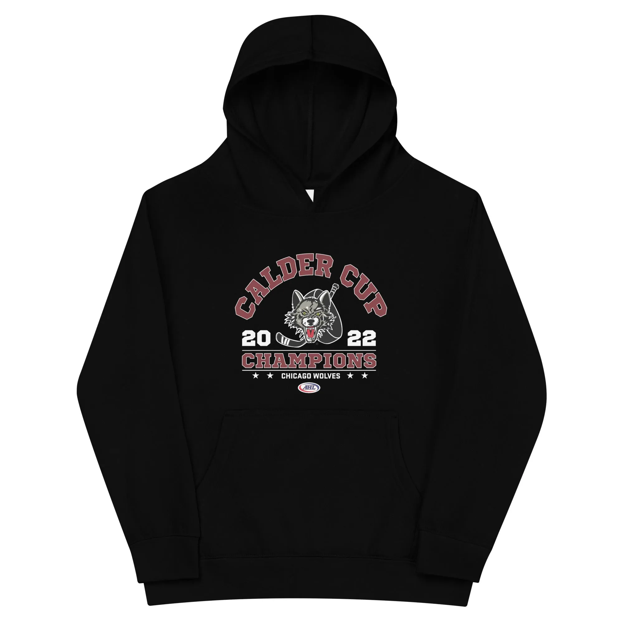 Chicago Wolves 2022 Calder Cup Champions Youth Arch Pullover Hoodie