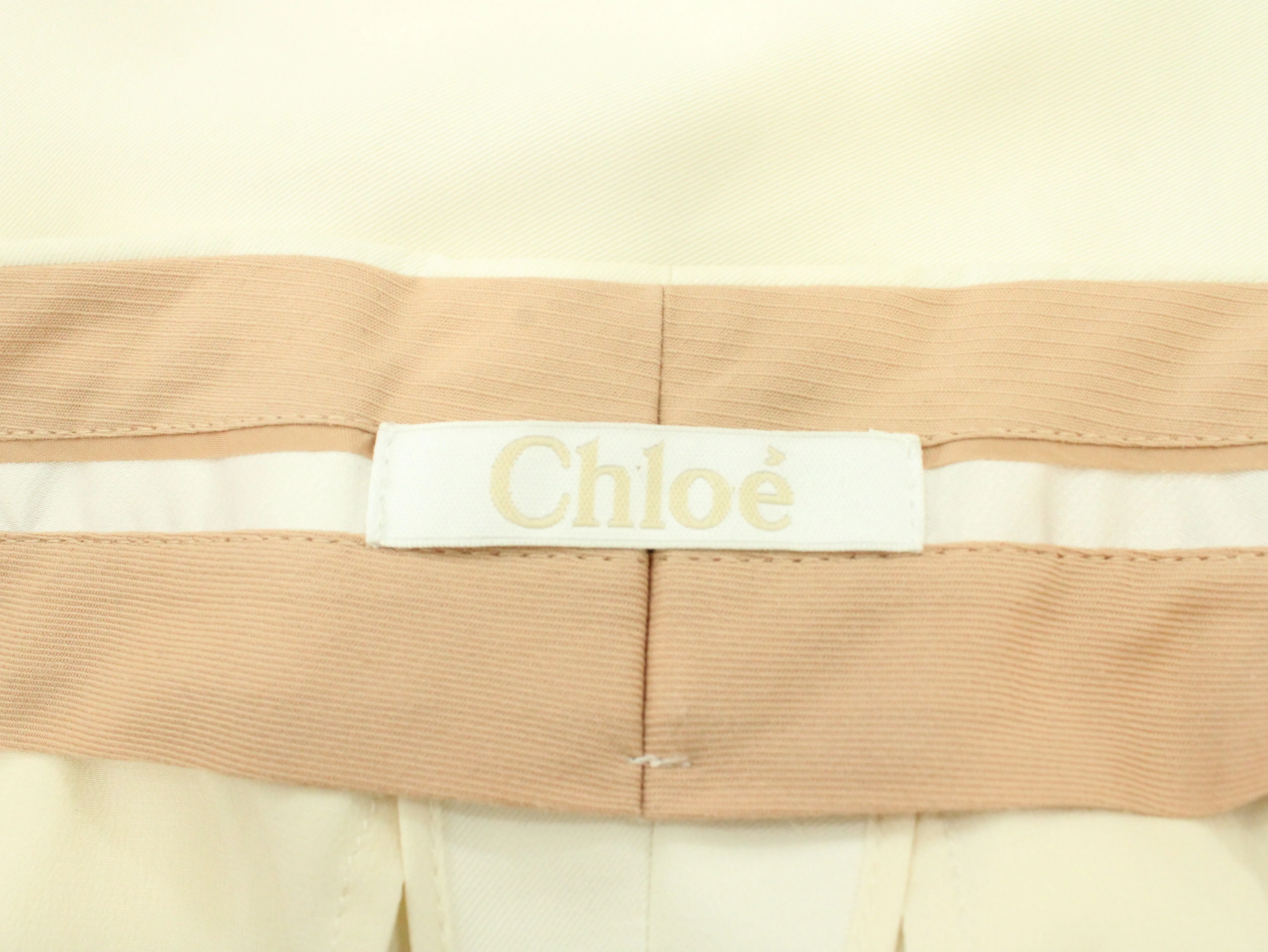 Chloé Straight-Leg Pants in Ecru Viscose