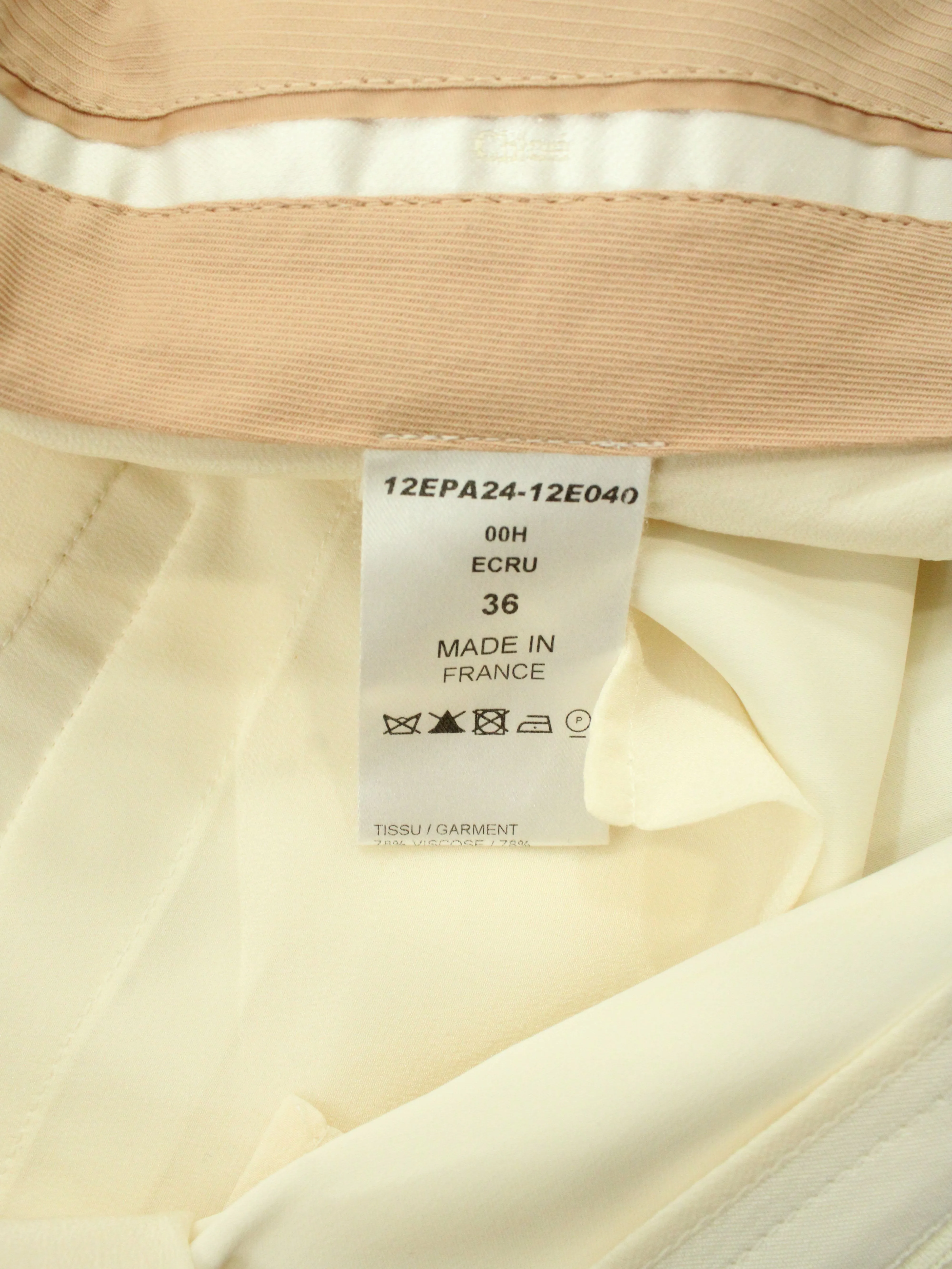 Chloé Straight-Leg Pants in Ecru Viscose