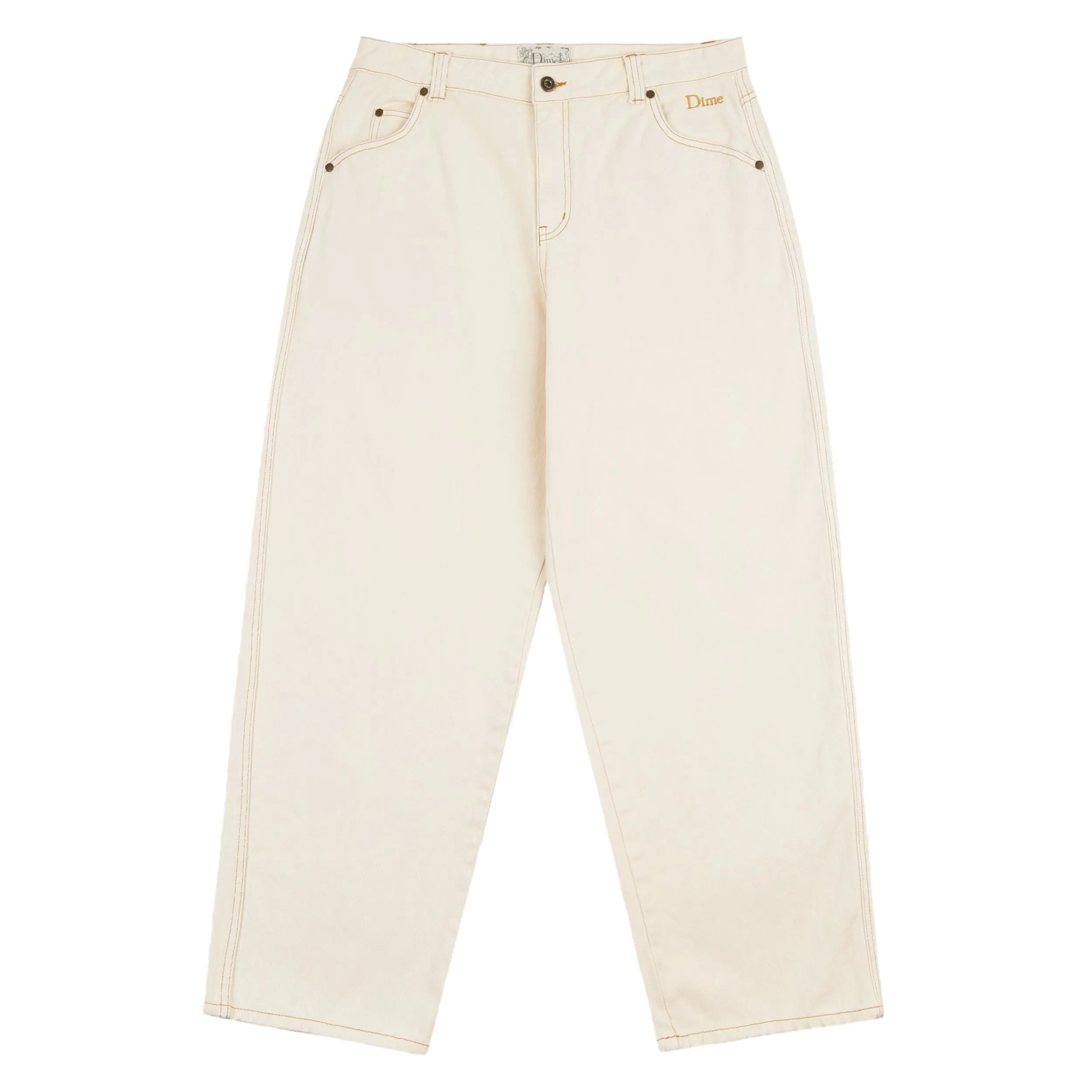 Classic Baggy Denim Pants, Warm White