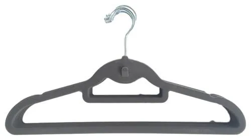 Closet Spice Velvet Hangers with Hook & Tie Bar - Set of 40 (Grey)