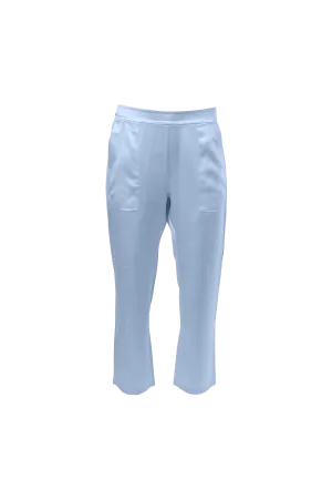 Cropped Silk Pants In Baby Blue
