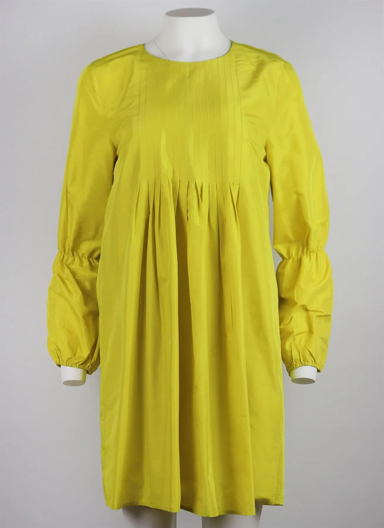 CYNTHIA ROWLEY PLEATED SILK MINI DRESS US 6 UK 10
