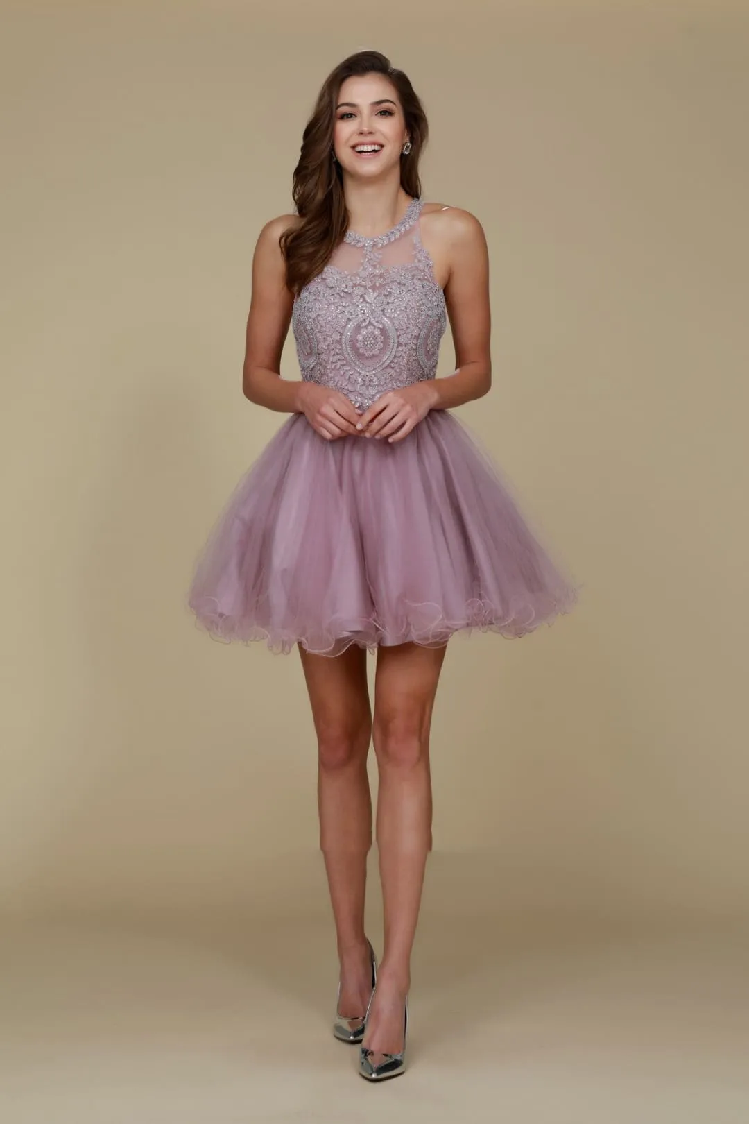 Dama Dresses for Quinceanera in Light-Mauve Style B652 Quince Outfit