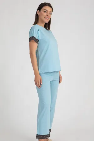 Elegant Pajama with Contrast lace trim