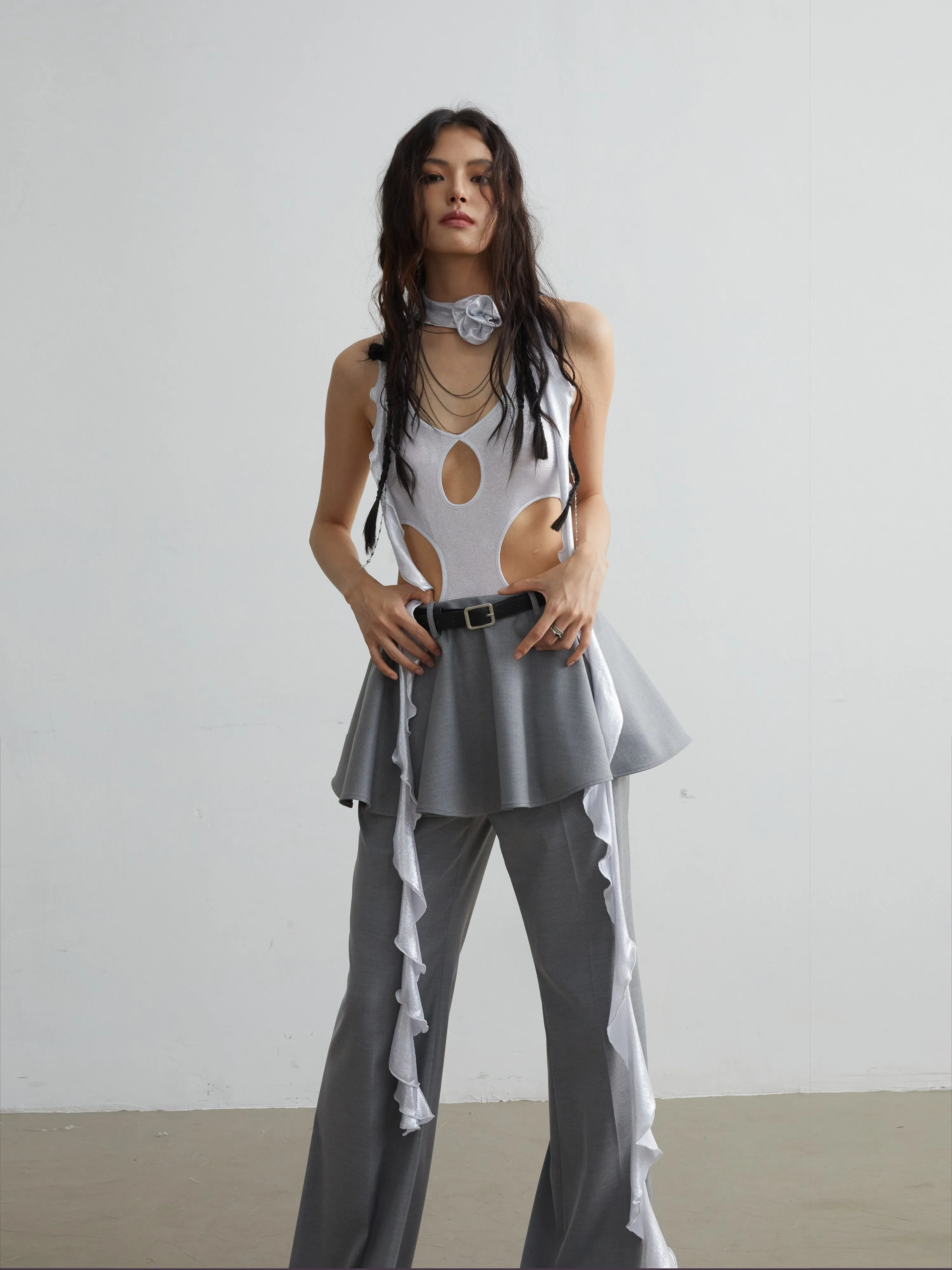 Elegant Skirt Pants Set