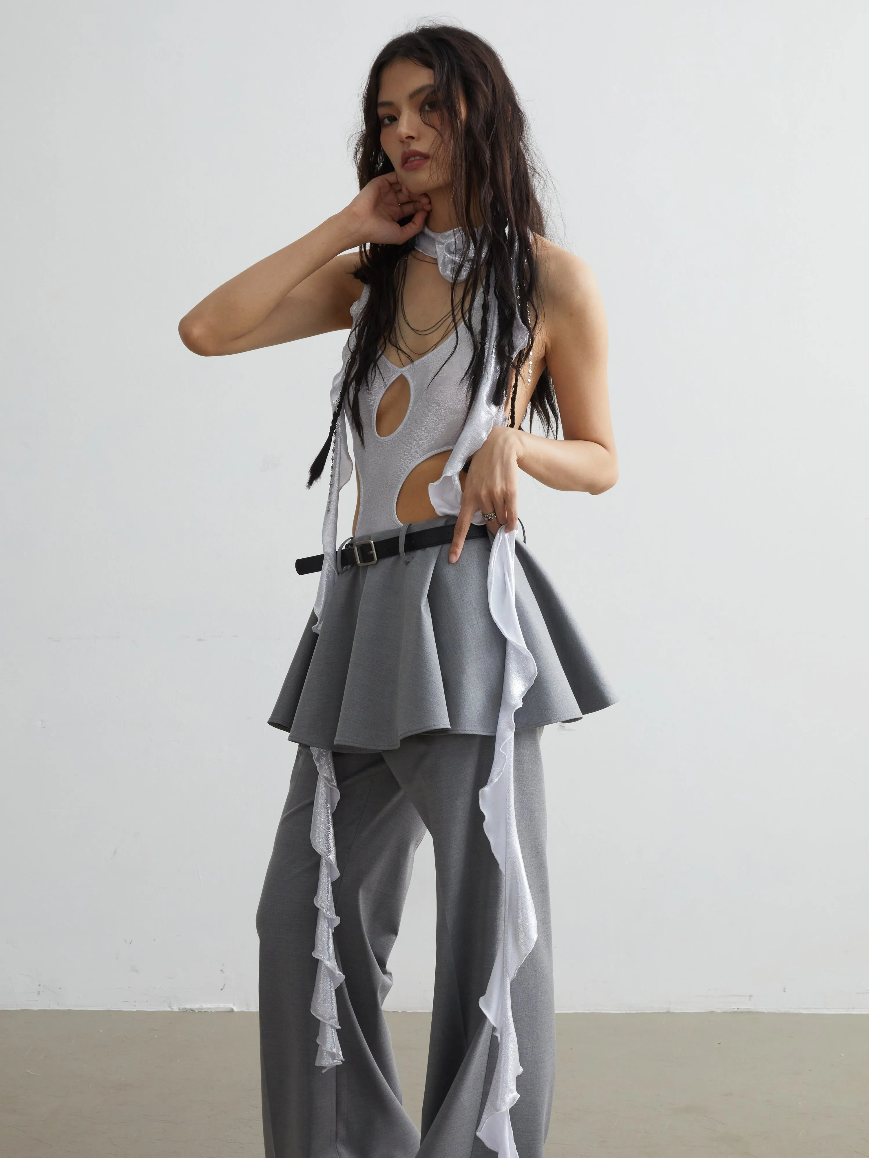 Elegant Skirt Pants Set