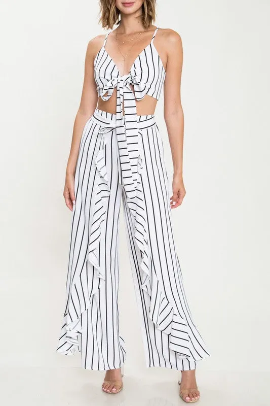 Elegant Tie-Up White Marine Top