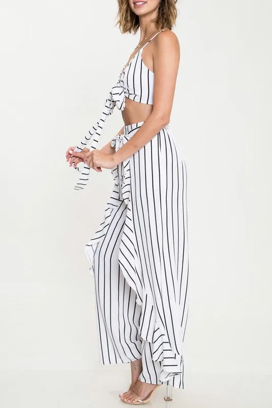 Elegant Tie-Up White Marine Top