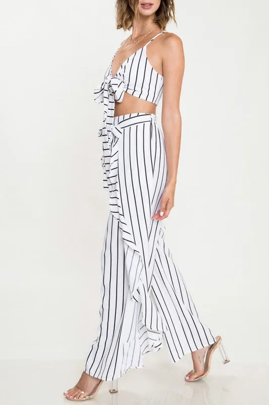 Elegant Tie-Up White Marine Top