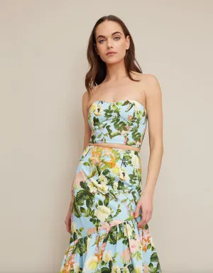 Elsa Top - Light Blue Kingston Floral