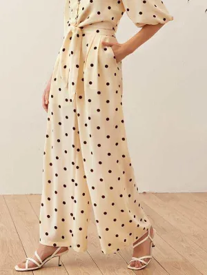 Fold Pleated Front Slant Pocket Palazzo Pants