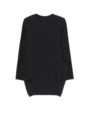 FRESCA 20 FINE JERSEY SIDE KNIT DETAIL LONG SLV TOP