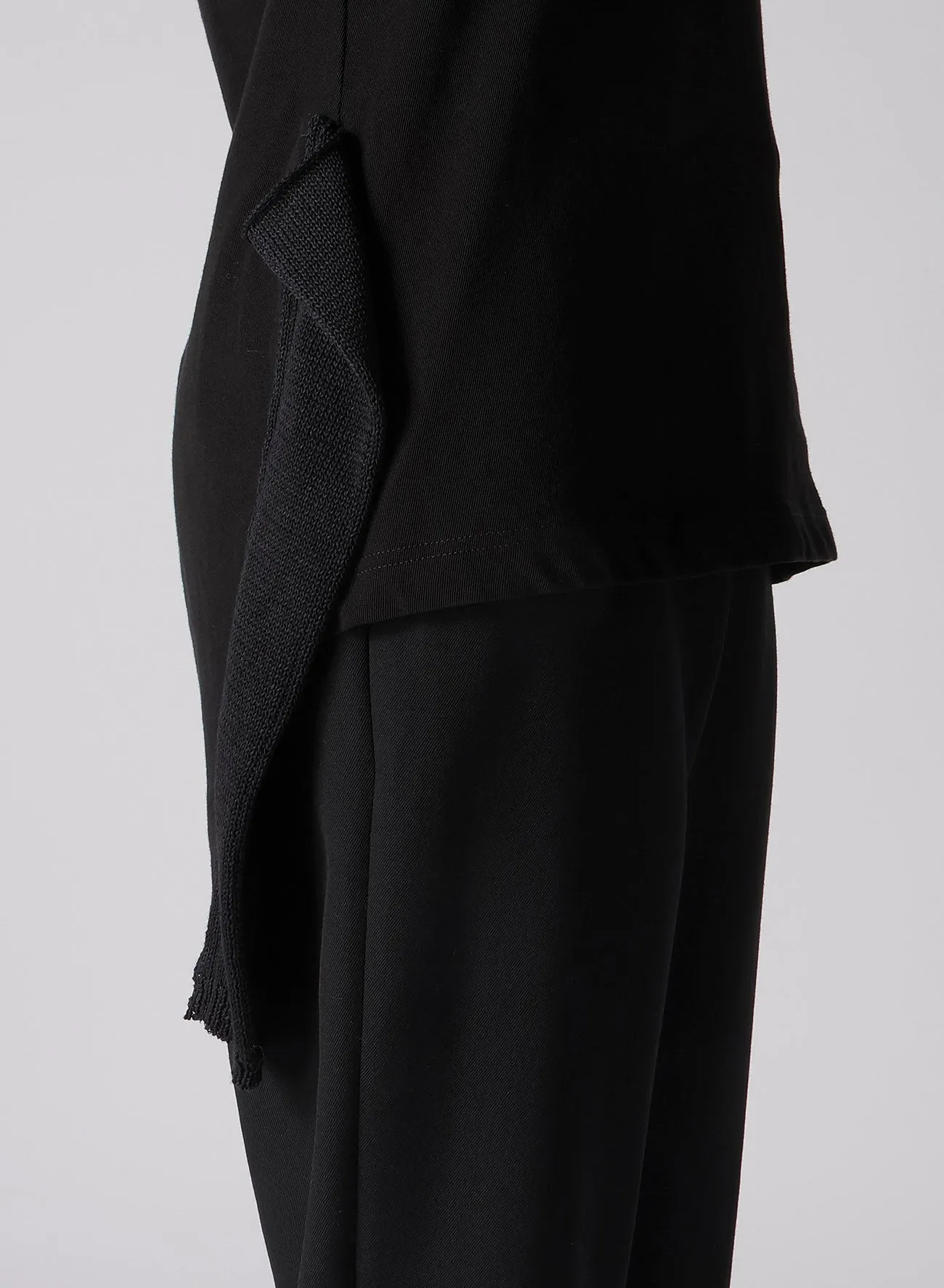 FRESCA 20 FINE JERSEY SIDE KNIT DETAIL LONG SLV TOP