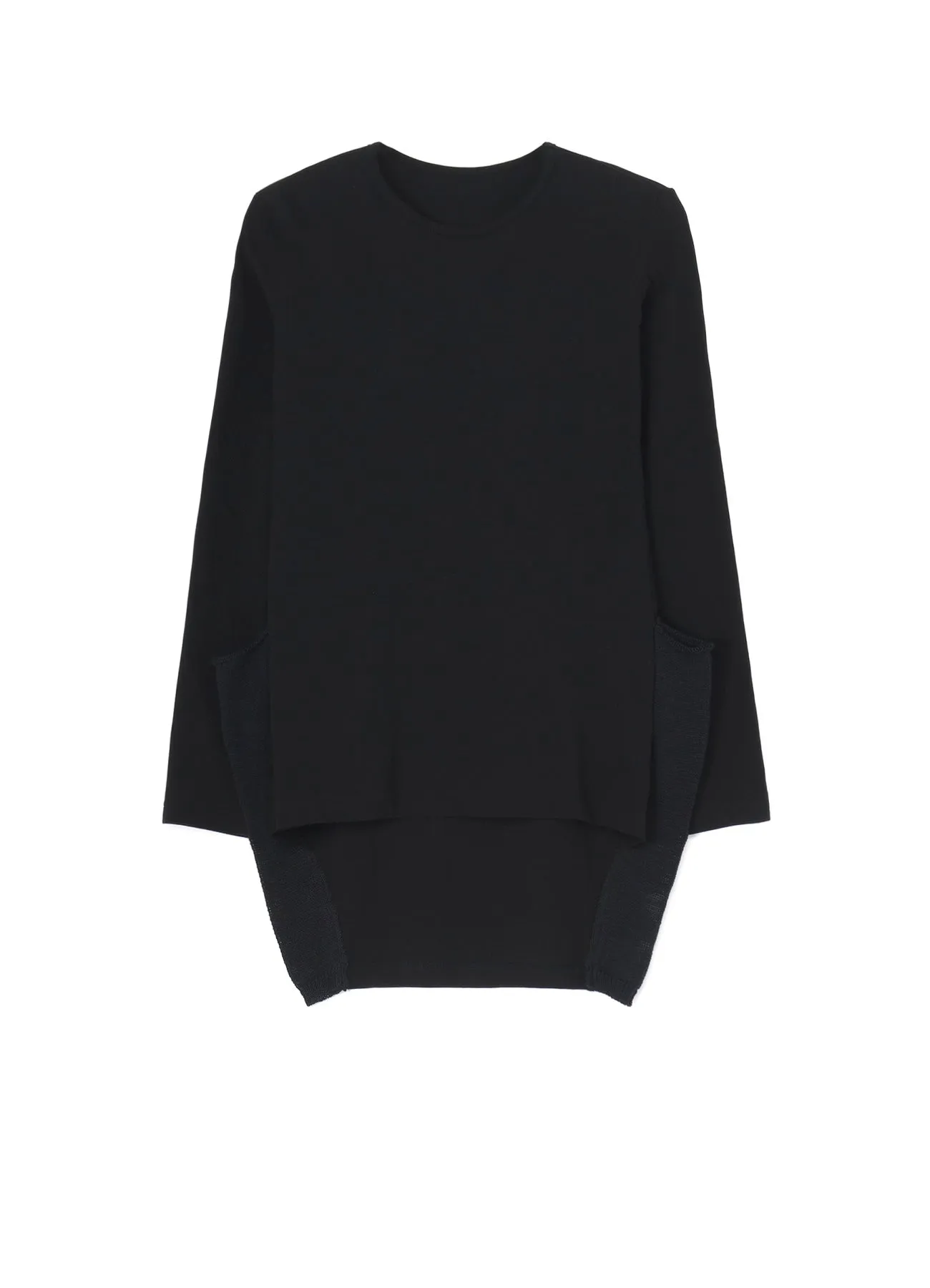 FRESCA 20 FINE JERSEY SIDE KNIT DETAIL LONG SLV TOP