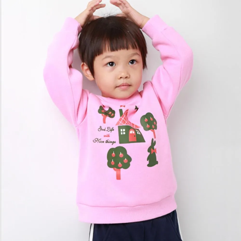 Girls Cartoon Printed Long Sleeve Daily Tees Wholesale