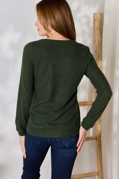 Hailey & Co Colorblock V-Neck Blouse - Full Size