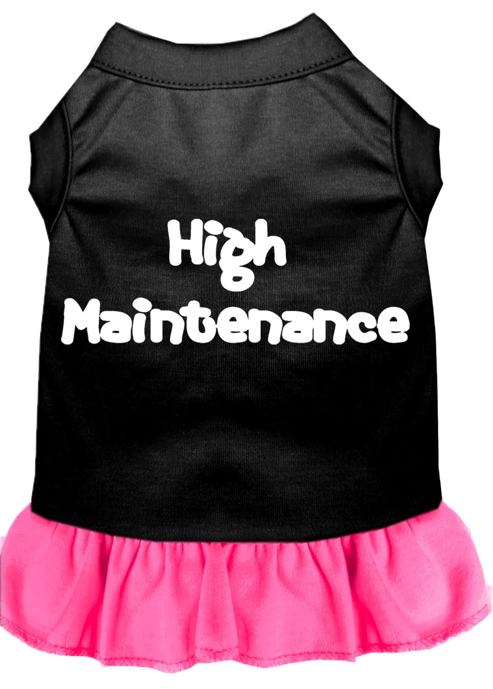 High Maintenance Screen Print Dress Black With Bright Pink Lg