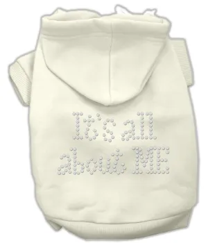 It's All About Me Rhinestone Hoodies Cream XL (16)