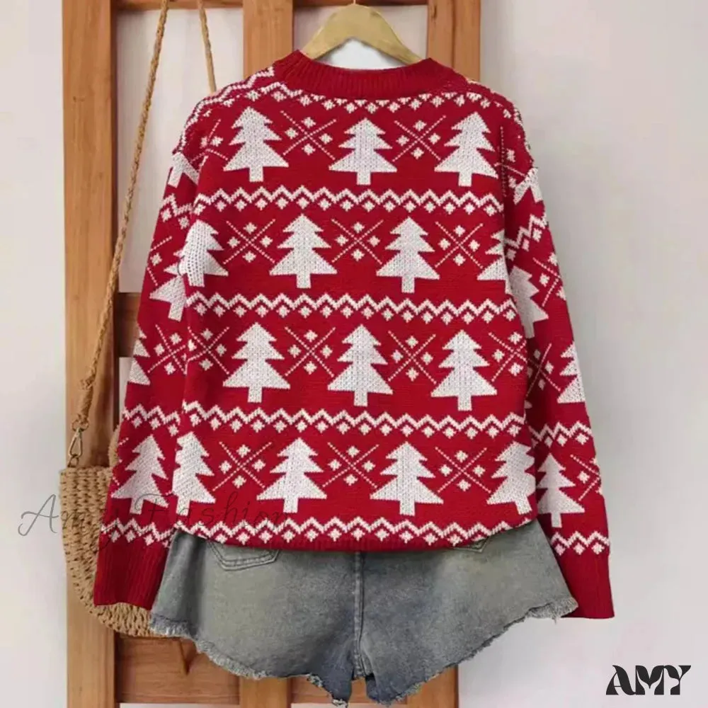 Jacquard Knitted Full Sleeve Warm Soft Christmas Sweater