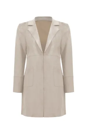 Joseph Ribkoff 251941 Beige Scuba Suede Straight Jacket