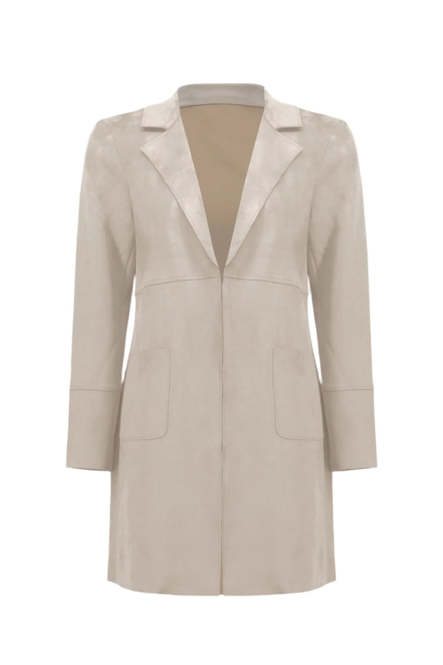 Joseph Ribkoff 251941 Beige Scuba Suede Straight Jacket