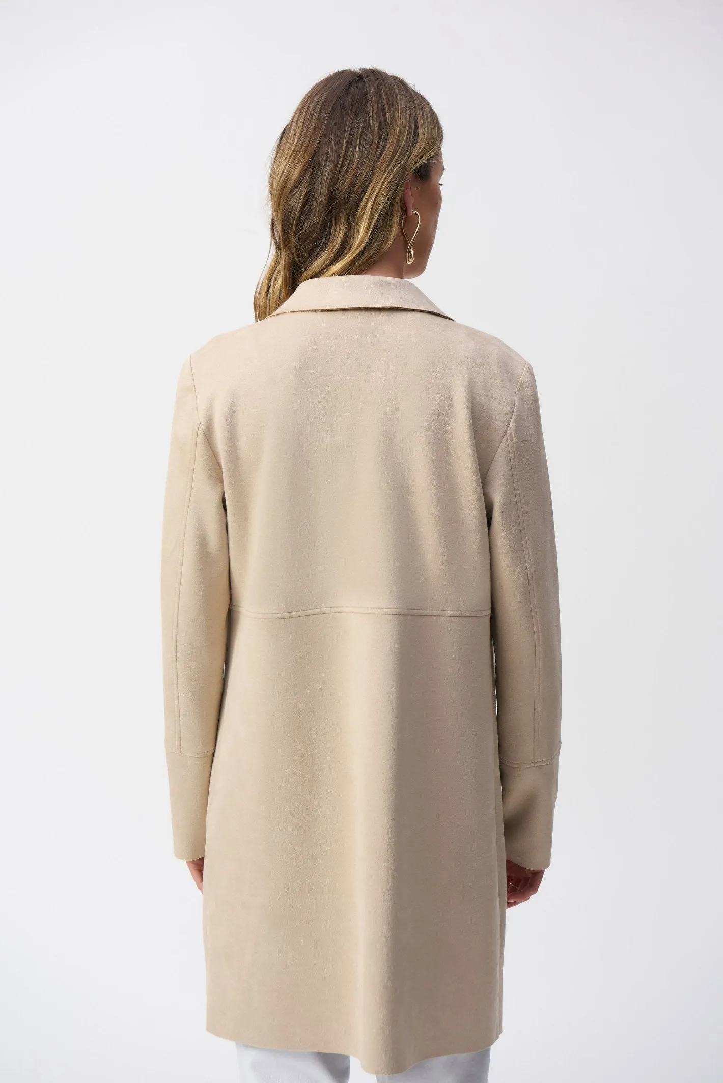 Joseph Ribkoff 251941 Beige Scuba Suede Straight Jacket